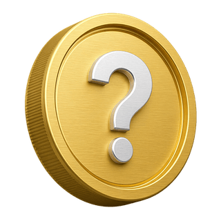 Moneda 3D dorada con un signo de interrogación, elemento decorativo en la página de preguntas frecuentes
